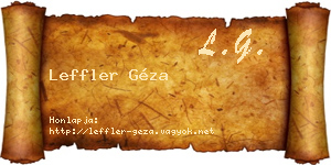 Leffler Géza névjegykártya